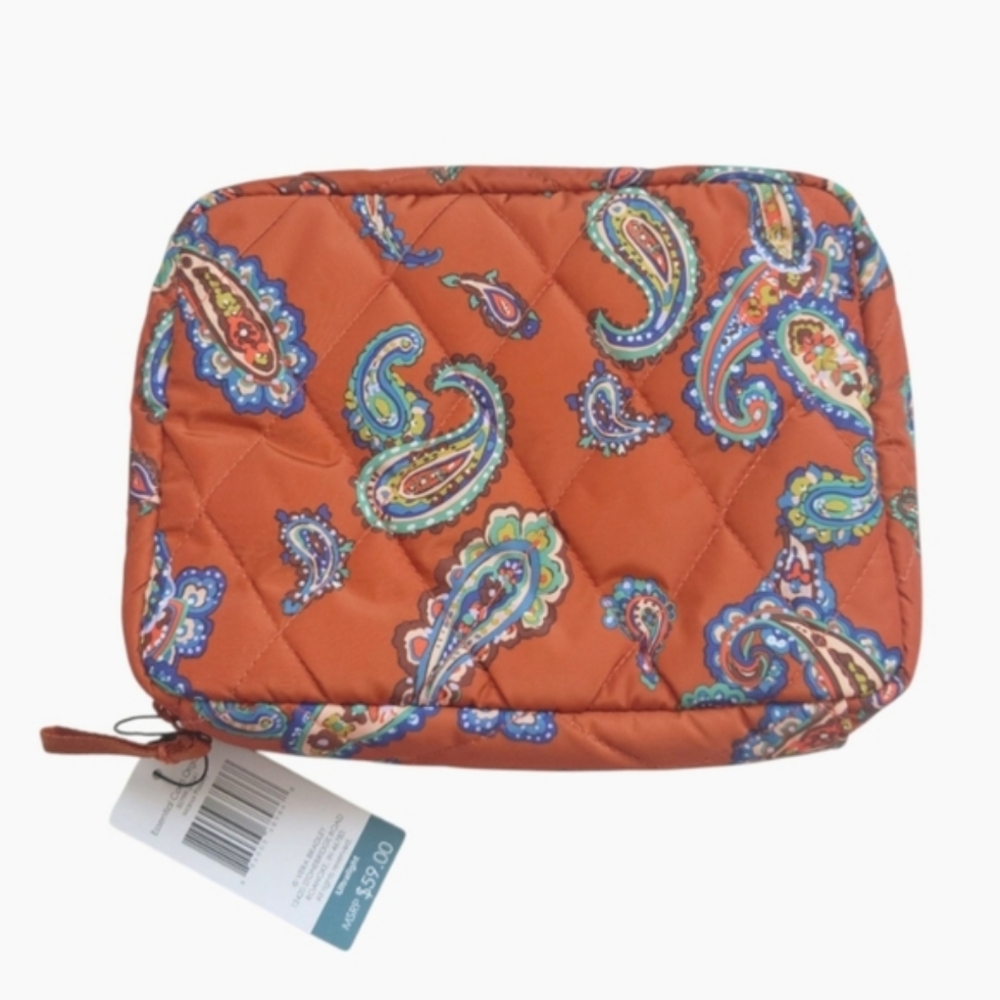 VERA BRADLEY Manor Paisley Essential Cord Organizer Cosmetic Bag Ultralight